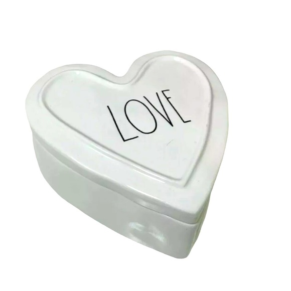 Rae Dunn LOVE Jewelry Box Ceramic Heart Shape